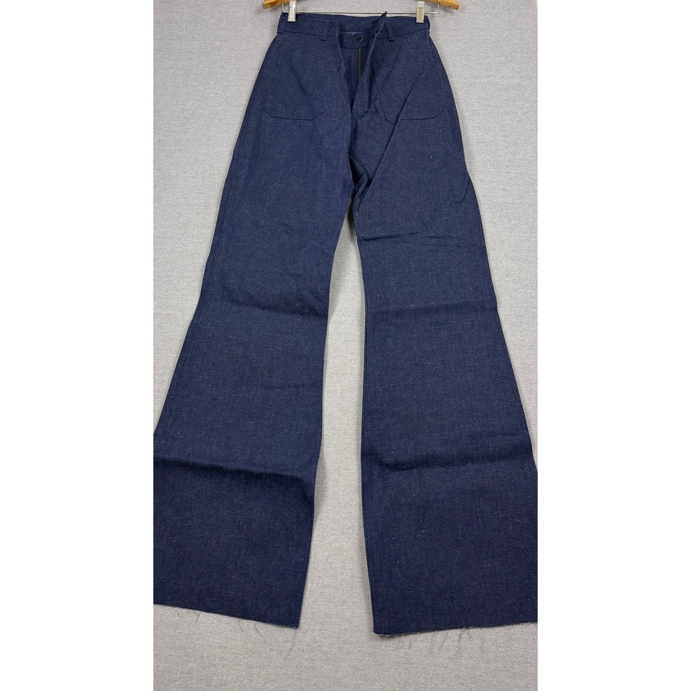 Vintage Navy Utility Trousers Denim Type II Flared Bell Bottoms 28x36 Blue - Picture 1 of 7
